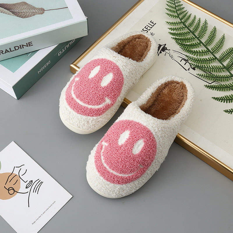 Cute smiley cotton slippers