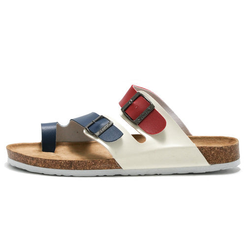 Double buckle flip-flops