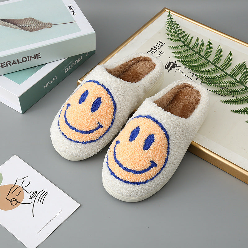 Cute smiley cotton slippers