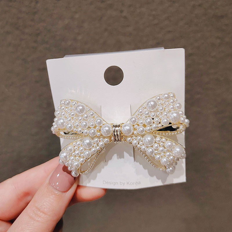 Pearl Bow Hair Clip