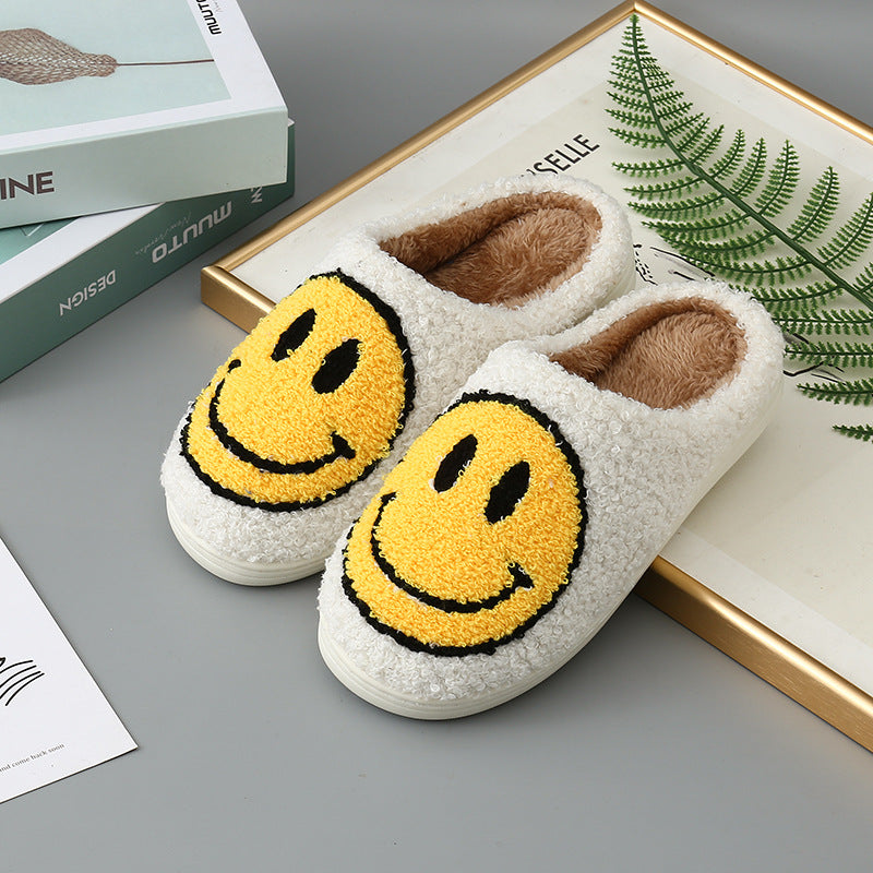 Cute smiley cotton slippers