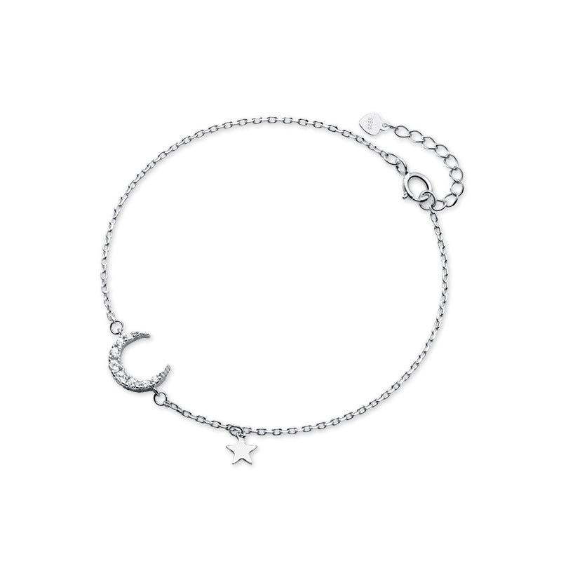 925 Sterling Silver Moon Bracelet