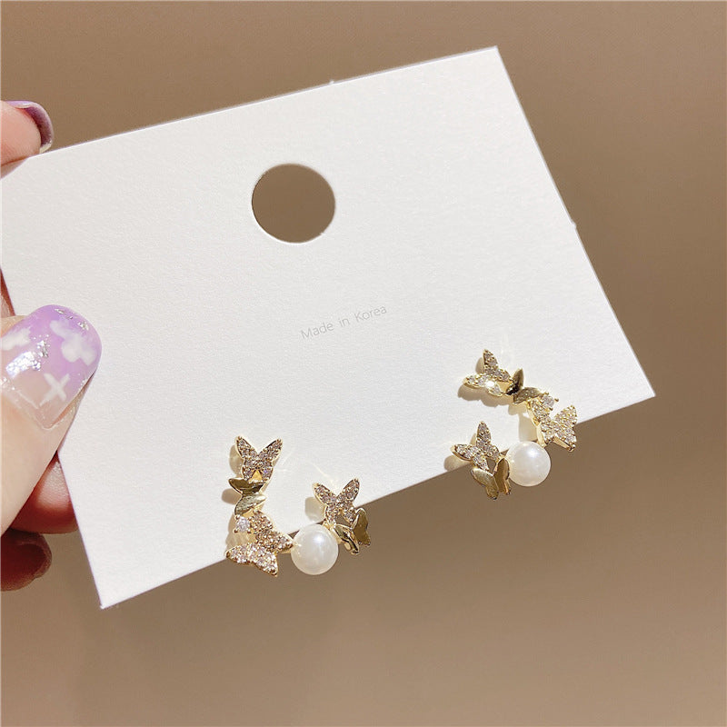 Zircon Butterfly Earrings