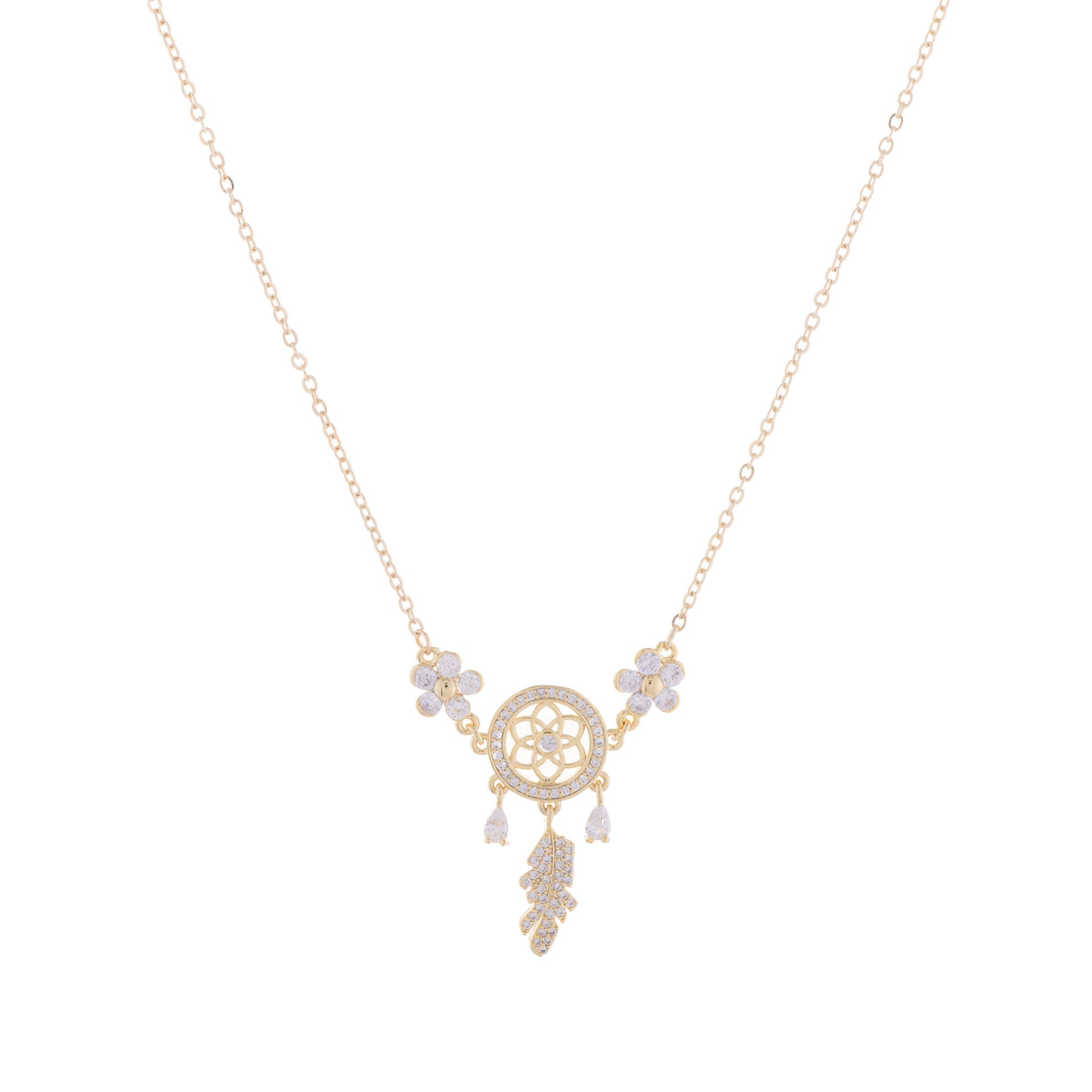 Zircon Dream Catcher Necklace