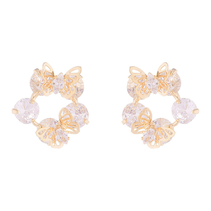 Zircon Butterfly Earrings