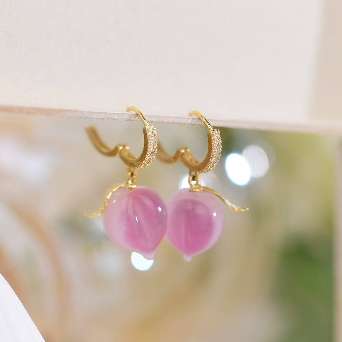 Zircon Peach Earrings