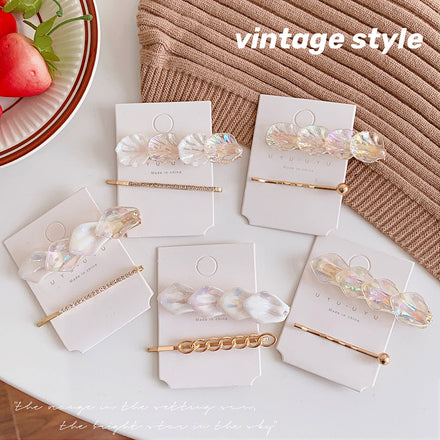 Shell Hair Clip Set, 2 pcs