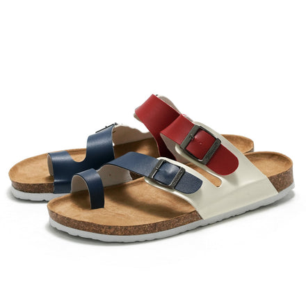 Double buckle flip-flops