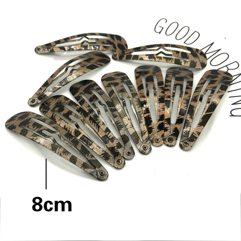 Leopard Print Hair Clip Set, 10pcs