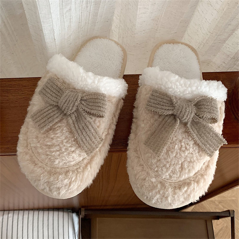 Bow Fluffy Slippers