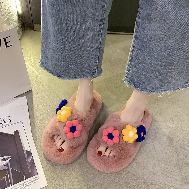 Flower Fluffy Slippers