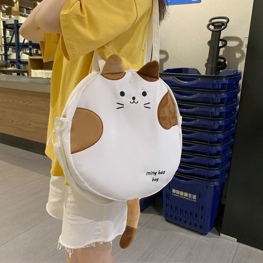 Canvas Cat Crossbody Bag