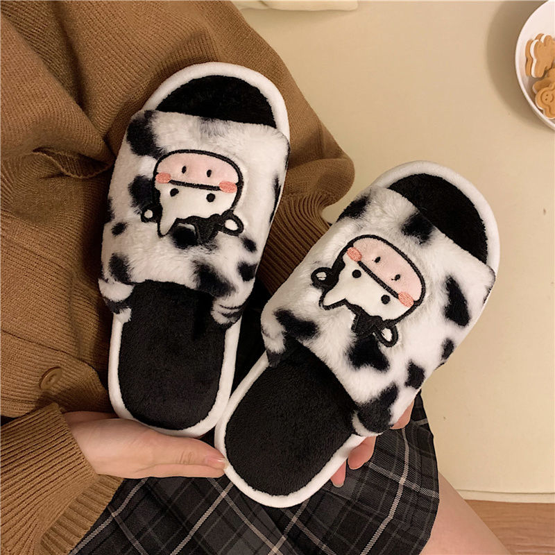 Cow Fluffy Slippers