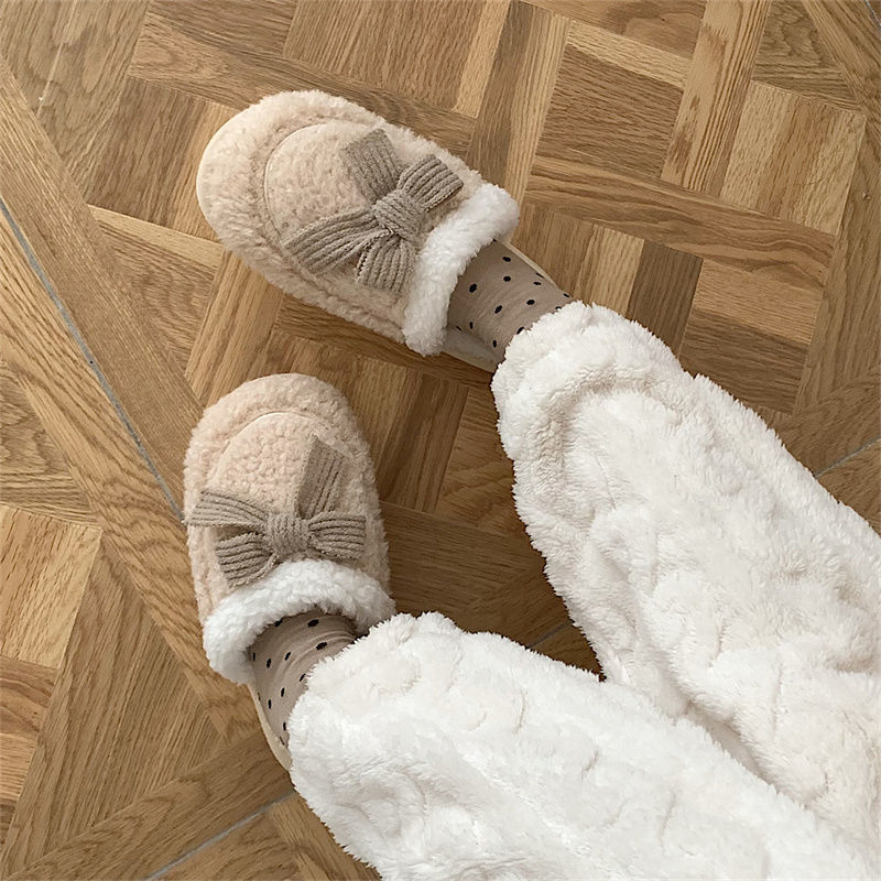 Bow Fluffy Slippers