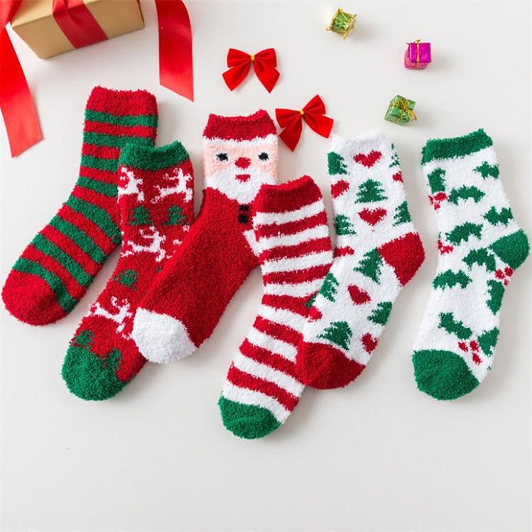 Christmas Fluffy Socks, 3-Pair Pack