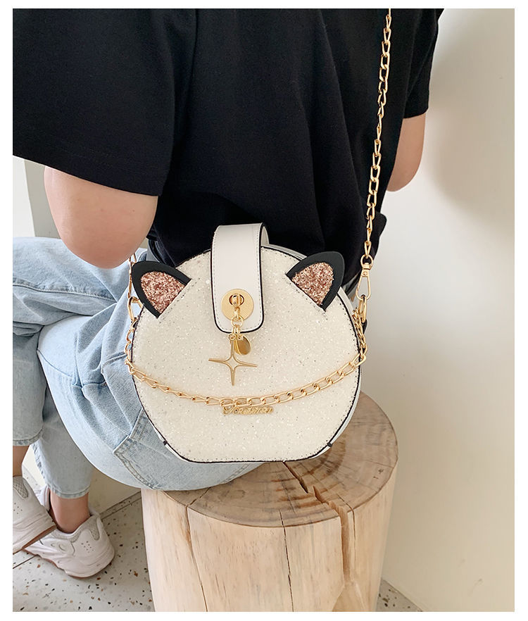 PU Bling Chain Strap Crossbody Bag