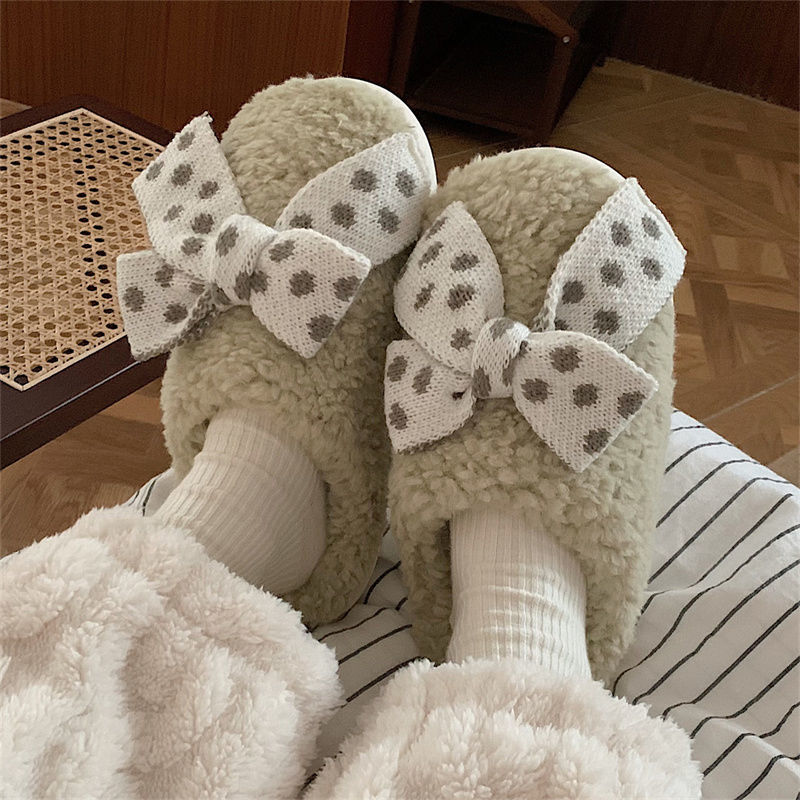 Bow Fluffy Slippers