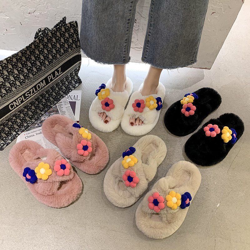 Flower Fluffy Slippers