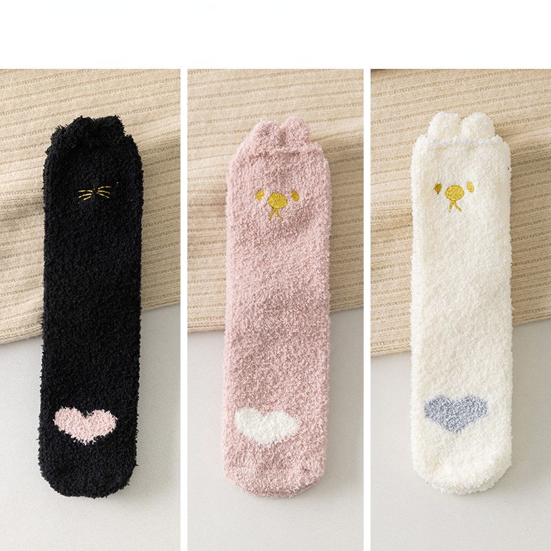 Fluffy Rabbit Socks, 3-Pair Pack