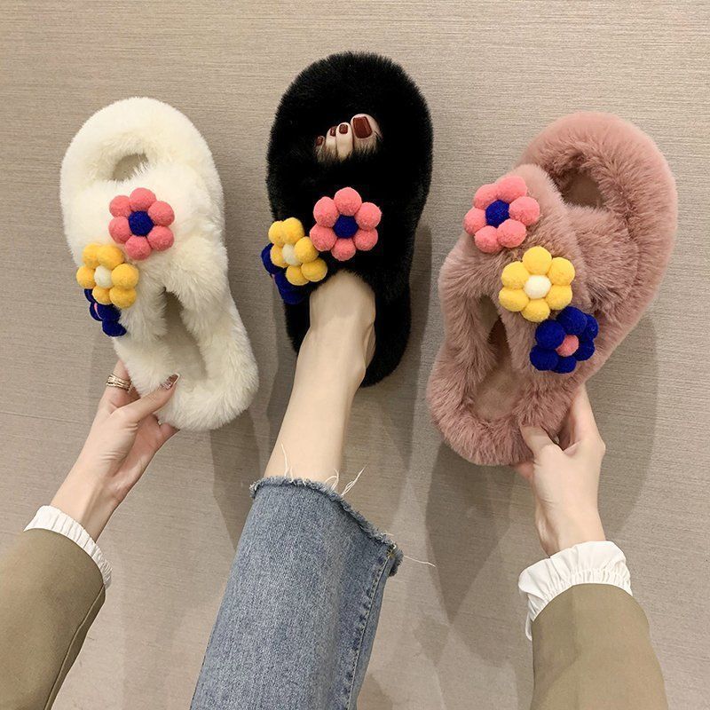 Flower Fluffy Slippers