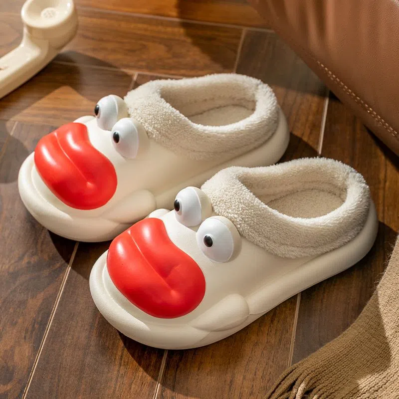 Funny Red Lips Cotton Slippers