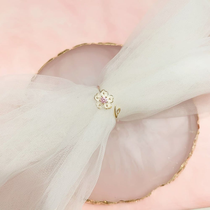 925 Sterling Silver Cherry Blossom Ring