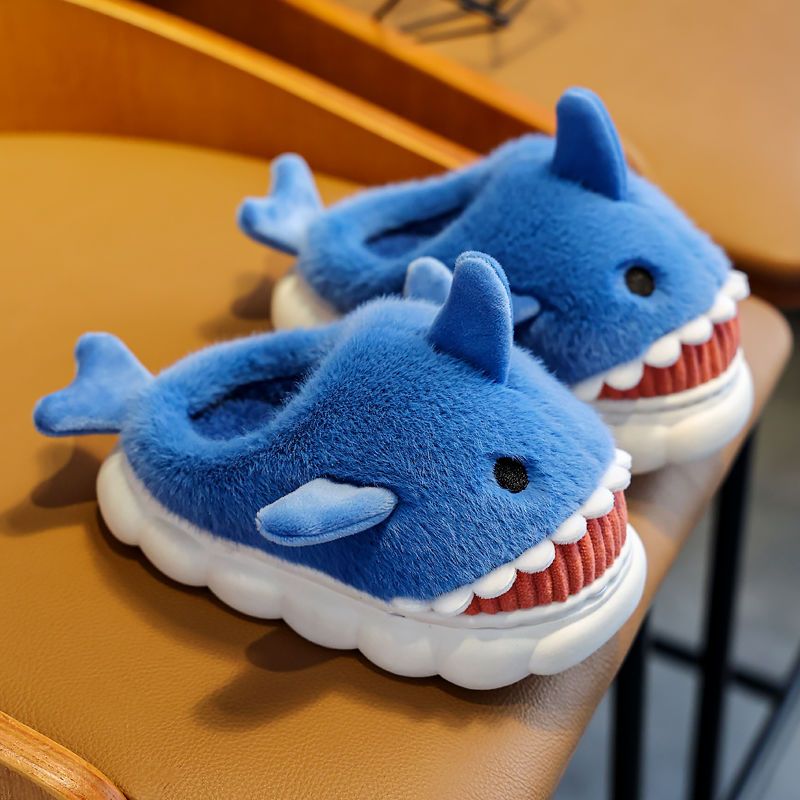 Cute Shark Children's Cotton Slippers