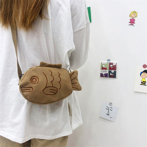 Canvas Taiyaki Crossbody Bag