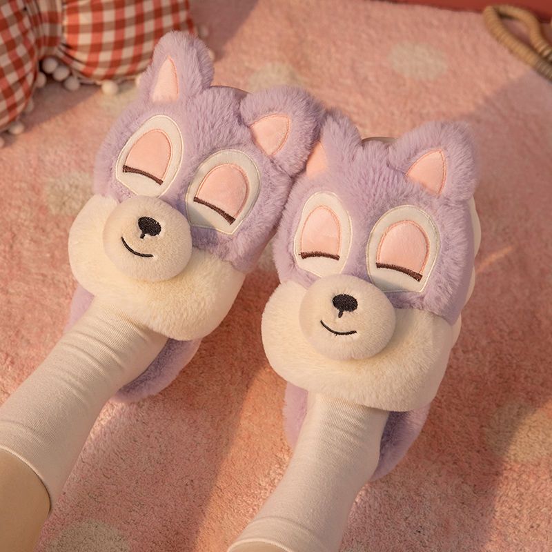 Cartoon Fox Cotton Slippers