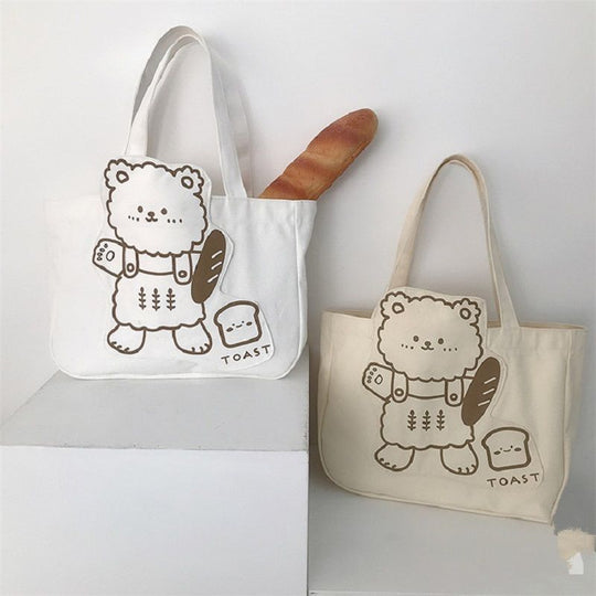 Canvas Bear Shoulder Bag