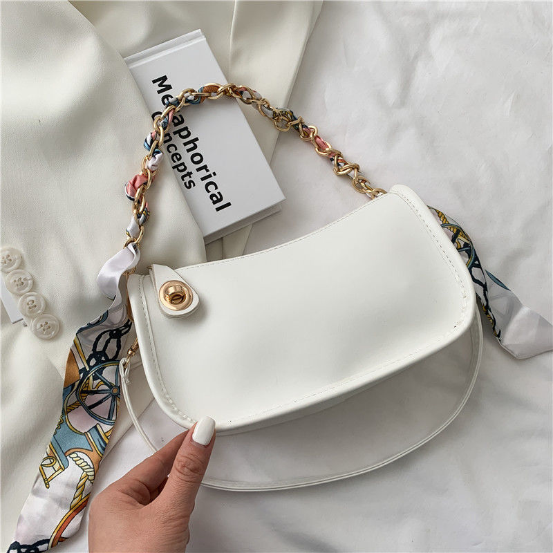 PU Chain Strap Shoulder  Bag