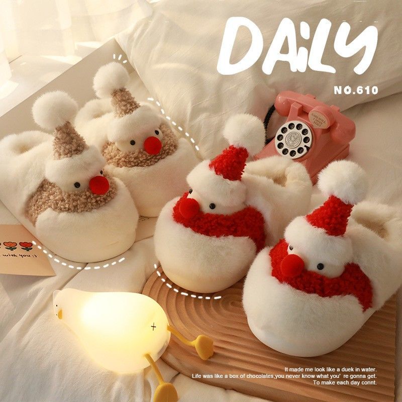 Christmas Snowman Fluffy slippers