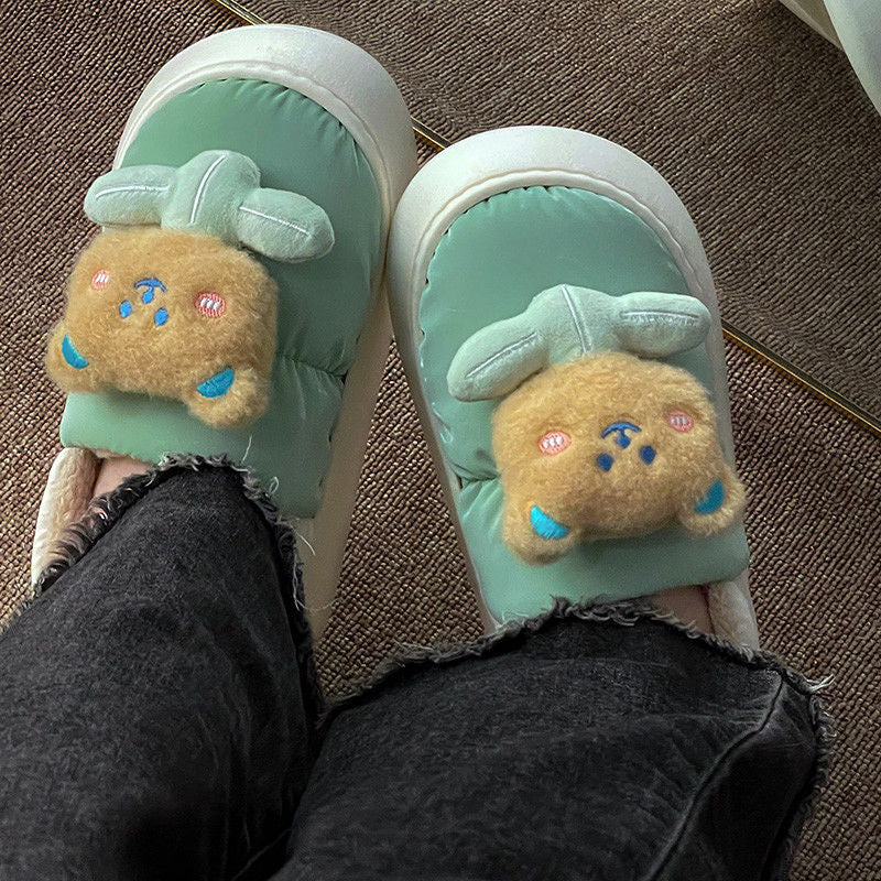 Cute Bear PU Slippers