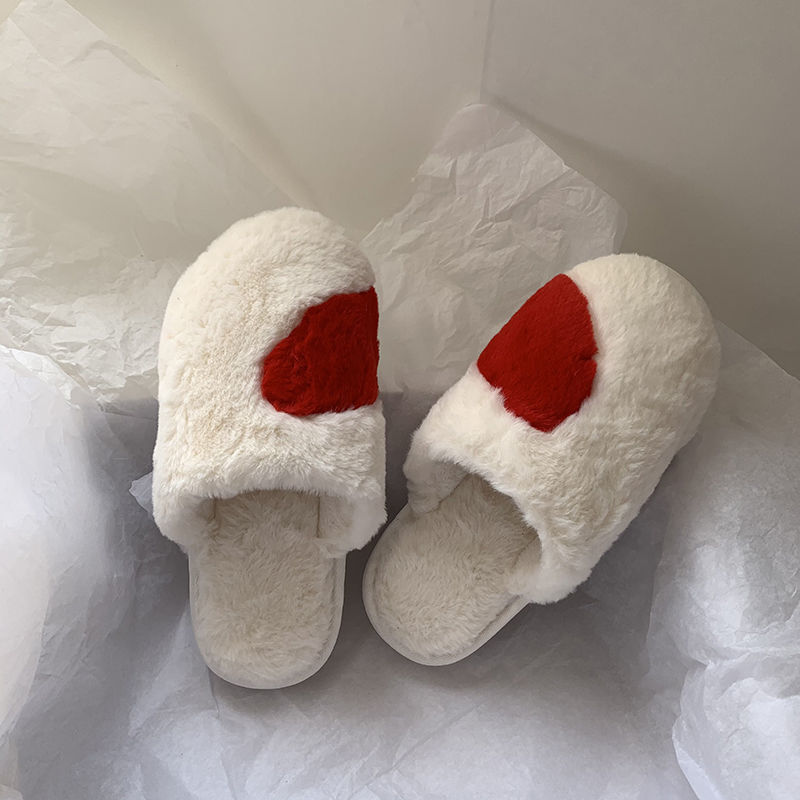 Heart Fluffy Slippers