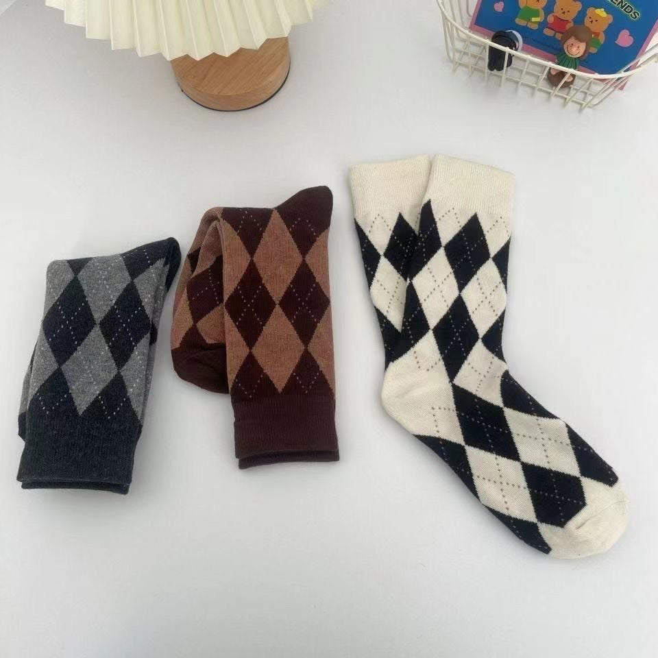 Rhombus Socks, 3-Pair Pack