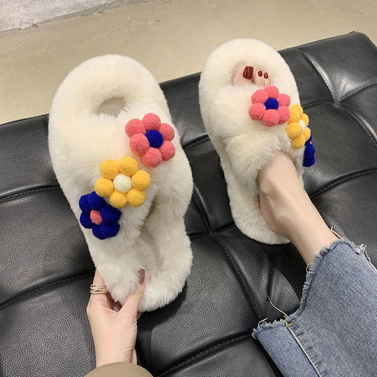 Flower Fluffy Slippers