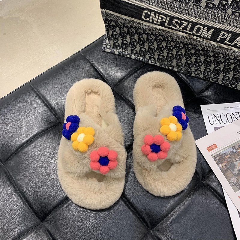 Flower Fluffy Slippers