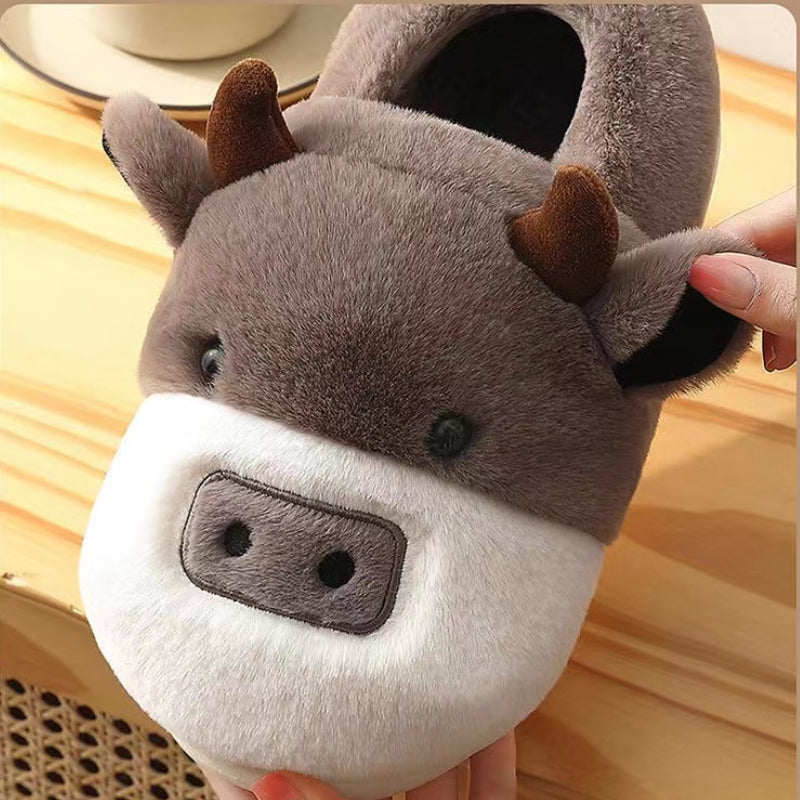 Cute cartoon cow slipper