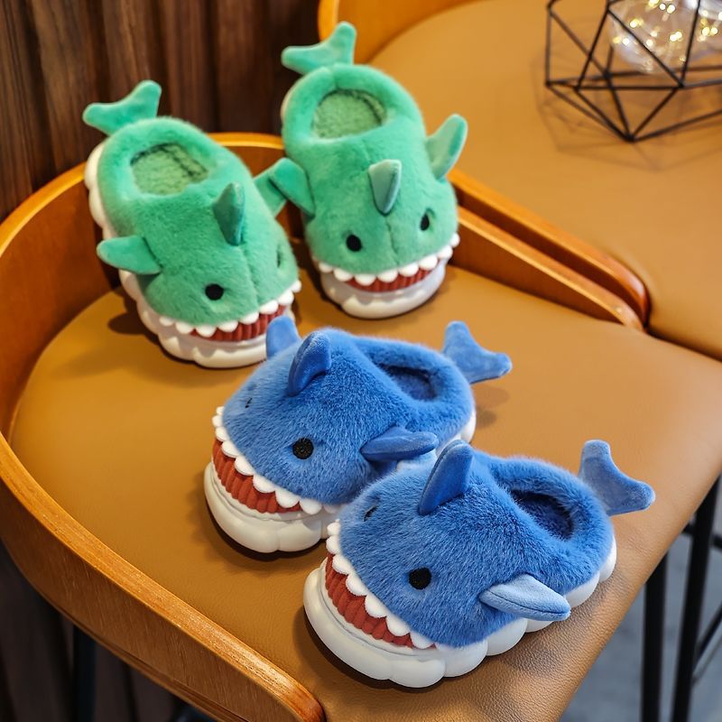 Cute Shark Children's Cotton Slippers