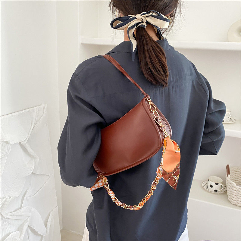 PU Chain Strap Shoulder  Bag
