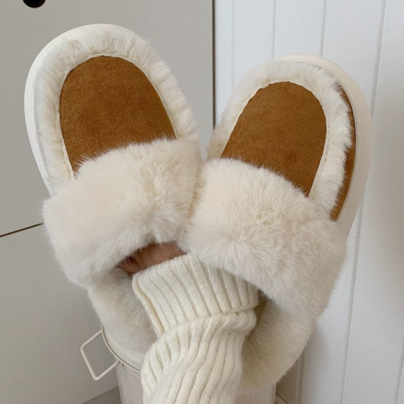 Plush stylish bedroom slippers