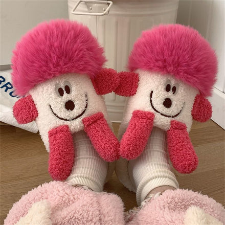 Cartoon funny smiley cotton slippers