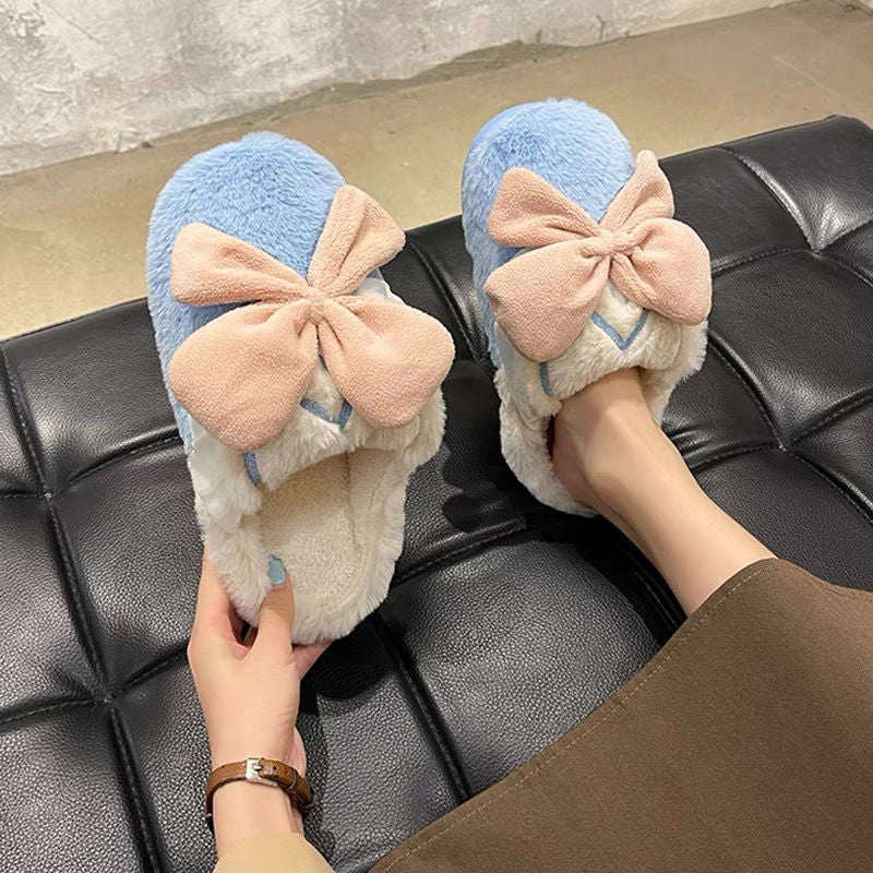 Bow Fluffy Slippers