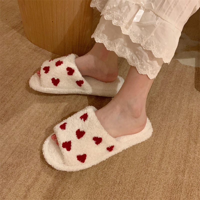 Heart Fluffy Slippers