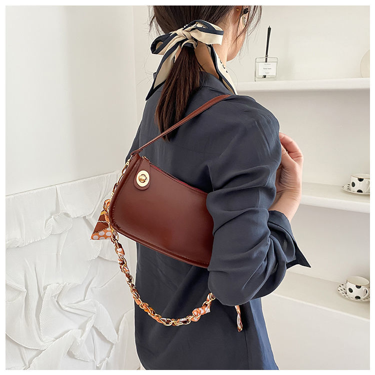 PU Chain Strap Shoulder  Bag