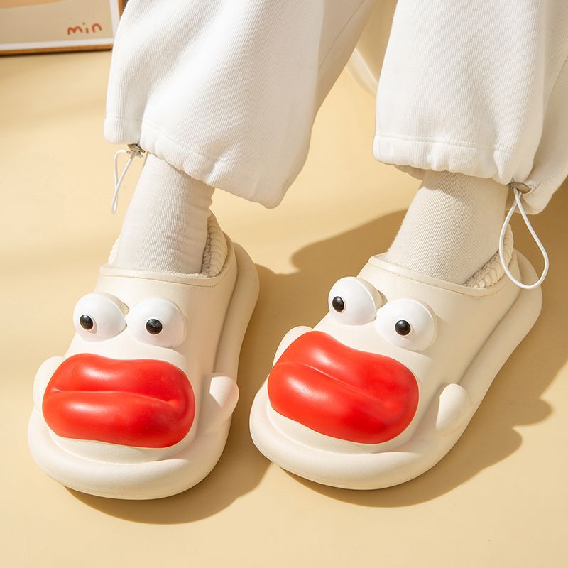 Funny Red Lips Cotton Slippers