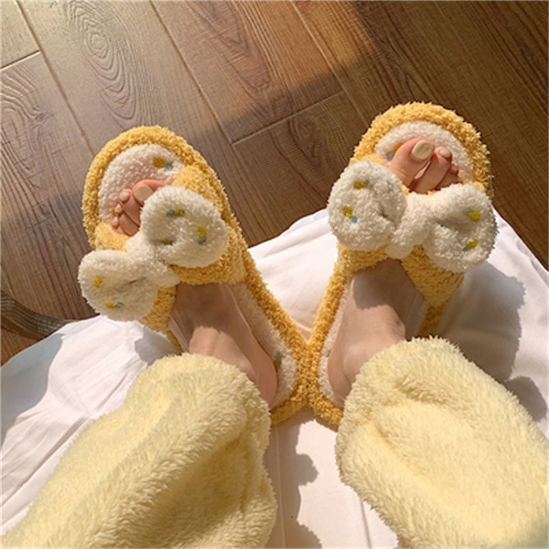 Bow Fluffy Slippers