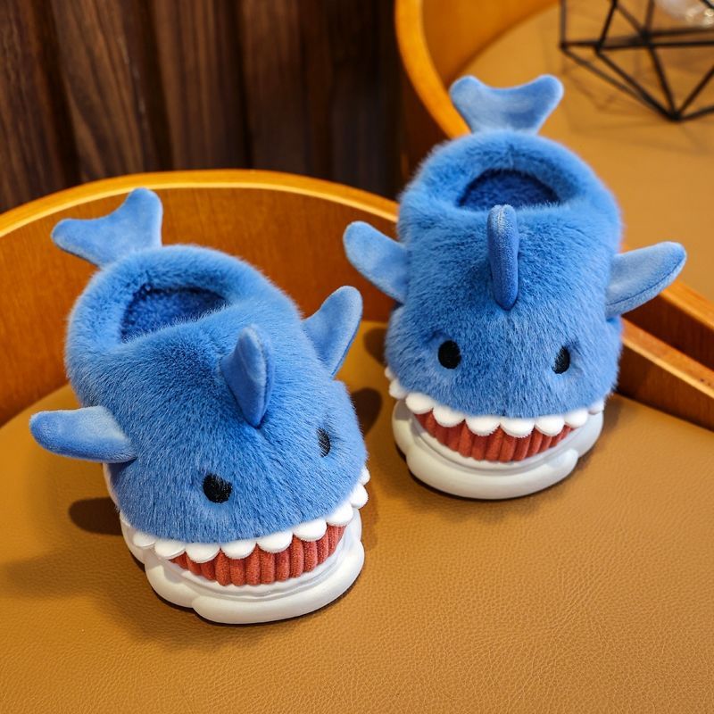 Cute Shark Children's Cotton Slippers