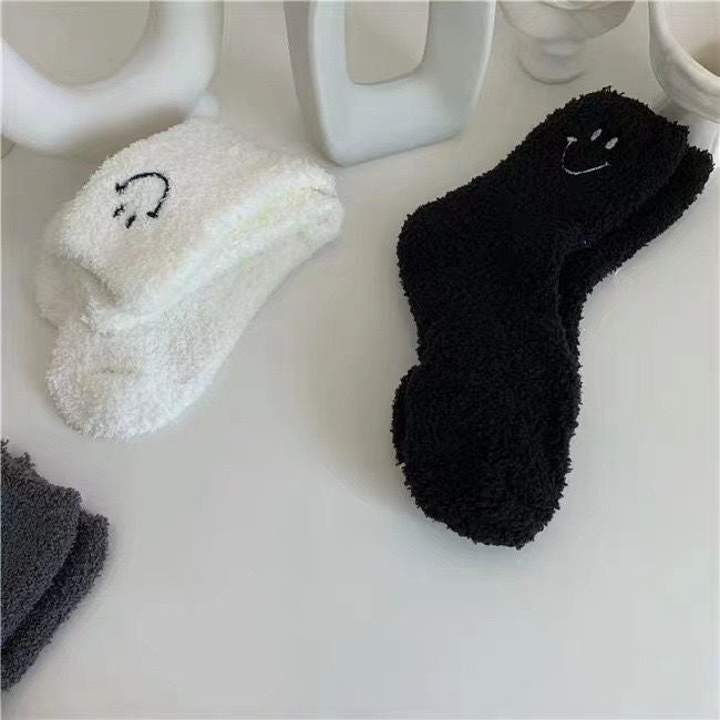 Fluffy Smile Socks, 4-Pair Pack