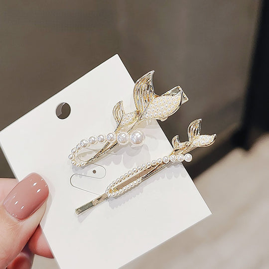 Zircon Fish Hair Clip, 2 pcs